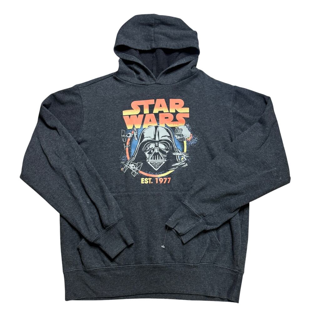 Star Wars 1977 Grey Pullover Hoodie - Men's Medium Heather Gray Sweater